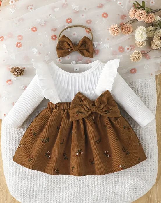 Vestido 2-en-1 para Niñas con Mangas Voladoras